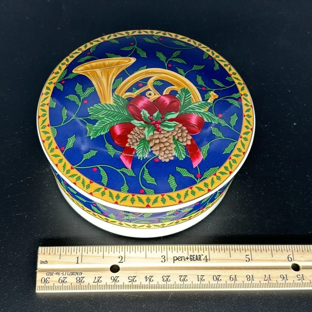 Vintage Mikasa “Holiday Music” Porcelain Covered Box